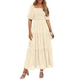 thumbnail image 1 of Vestido Midi PRETTYGARDEN Mujer Verano 2025 Floral Beige, 1 of 6