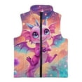 thumbnail image 4 of Uorisanigo Toddler Girls Boys Fleece Vest Jacket Puffy Kids Pink Dragon Print Outwear Fuzzy Full Zipper Vest Sleeveless Jacket with Pockets Fall Winter Outfits Clothes, 4 of 7