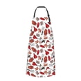 thumbnail image 2 of Fuzoiu Red Food Print Adjustable Waterproof Apron with Pockets,Waterproof Apron for Cooking, Gardening, and Art Projects, 2 of 8