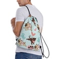 thumbnail image 3 of Kdxio Cute Pug Dogs Print Drawstring Backpack Bag,Waterproof Draw String Back Sack, Gym Drawstring Bags Swim Bag For Unisex, 3 of 9