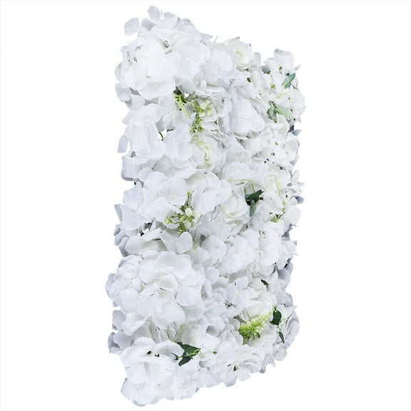 12Pcs Artificial Flower Wall White Silk Rose Hydrangea Panel Wedding Floral Wall