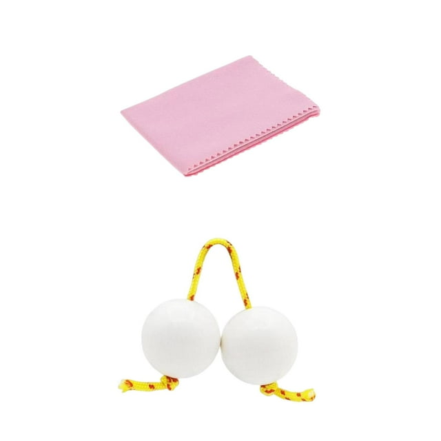 HILABEE Fingertip Ball Drum Ball Kashaka Instrument White Rattle Pink Cloth
