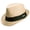 Sand, variant on Solid Ribbon Fedora Hat with Black Band (Ivory, Medium)