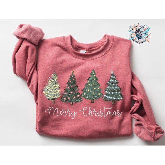 Merry Christmas Sweatshirt, Christmas Tree Sweatshirt, Christmas Crewneck, Holiday Sweaters for Women, Winter Sweatshirt, Christmas Gift