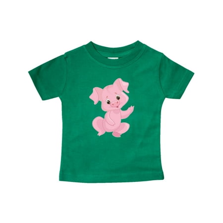 

Inktastic Cute Pink Pig Waving Gift Baby Boy or Baby Girl T-Shirt