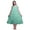 Aquamarine Green, variant on Seaweed Green Floral Leaves,Rose & Miosotis Mid Calf Nightwear Ladies Cotton Printed Sleeveless Night Gown Maxi Dress XXX-Large