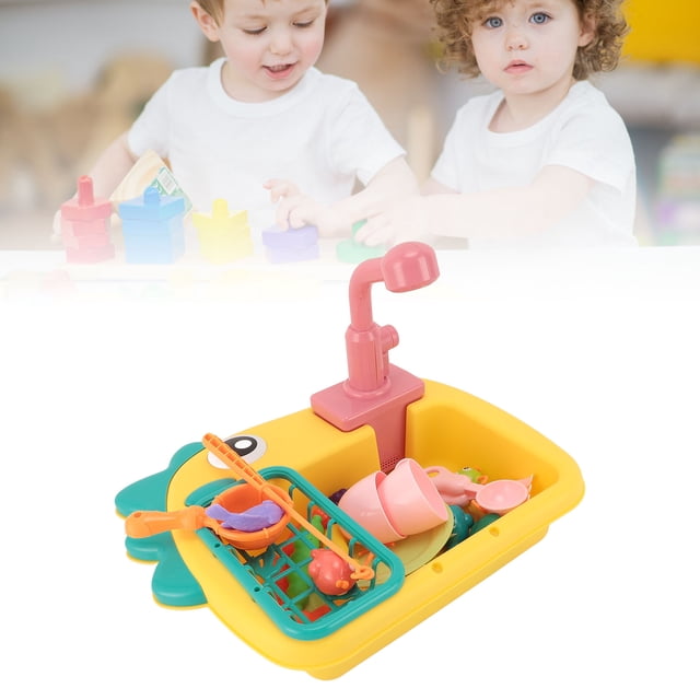 Juguete De Fregadero Para Niños Pequeños Con Agua Corriente, Divertido Fregadero Eléctrico Innovador Con Agua Corriente Para Niños
