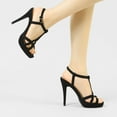 thumbnail image 2 of BLISSFUL STEP Women's T Strap Slingback Platform Heeled Sandals, 2 of 7
