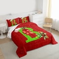 thumbnail image 3 of Homewish Initial B Letter Queen Comforter Set for Kids, Kawaii Santa Claus Hat Bedding Sets, Red Green Christmas Reversible Bedding Comforter Set, Breathable Home Decor, 3-Piece, 3 of 8