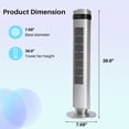 thumbnail image 2 of Tower Fan for Home, 64° swivel Standing Floor Fan with Remote, Bladeless Fan Cold Air Quiet, 5 Speeds, 4 Modes, LED Display, Gray, 2 of 9