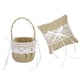 thumbnail image 1 of Canasta de de de Arpillera Elegante Lamentable Y Almohada de de para Boda, 1 of 9