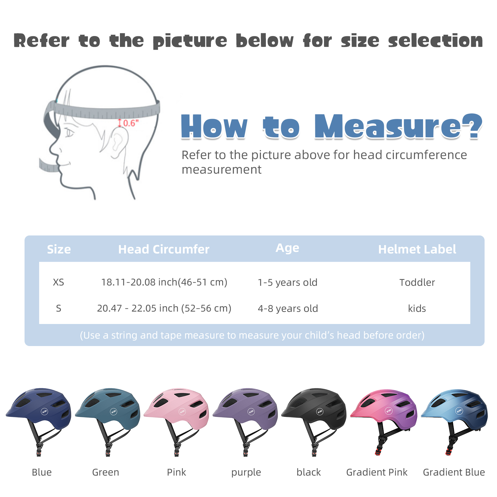 XJD Kids Bike Helmet, Ages 1-8, Adjustable, Blue photo 8