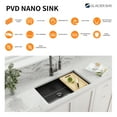 thumbnail image 2 of 32 inch Gunmetal Black Stainless Steel 18-Gauge Single Bowl Undermount Workstation Kitchen Sink, 2 of 7