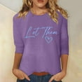 thumbnail image 2 of Blusa estampada de manga 3/4 y cuello redondo para mujer - Túnica informal para el día a día, 2 of 5