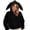 Black, variant on Bunny Ear Hood Cropped Jacket For Women, Full Zip-Up Long Sleeve Crop Hoodies, Teen Fall Fleece Casual Cute Fashion Coat S-XXL