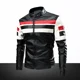 thumbnail image 5 of Nueva chaqueta de cuero para hombre, chaqueta de motocicleta elegante de otoño/invierno de talla grande, venta de Amazon, ropa para hombre con sobrepeso, 5 of 5