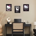 thumbnail image 2 of 2D Flat, 3pcs, 2D Flat, Frameless, Sanrio Rock Band Hello Kitty Decorative Painting, Stylish Black and Pink Cute Hello Kitty Printed Canvas, Suitable for Home Living Room, Bedroom, Hallway, Children, 2 of 4
