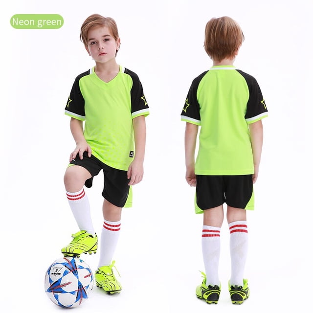 Conjunto de Jersey de fútbol personalizado para niños, uniforme de fútbol de poliéster, transpirable qym unisex