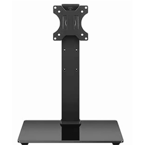 Universal TV Stand for 13-32inch LED LCD Table Top Television Stand with 45 Degree Height Adjustable Swivel TV Stand Mount with Tempered Glass Base Max VESA 100x100mm