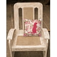 thumbnail image 2 of Meerkat Shabby Chic Pink Roses Fabric Decorative Pillow, 2 of 2
