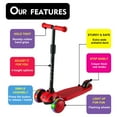thumbnail image 3 of PRINIC 3 wheel Kick Scooter for Kids with Light-up Wheels and Adjustable Height for 2-7 Years Old Ages Girls Boys Toddlers & Children, Lean to Steer, Red, 3 of 10