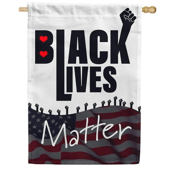 America Forever Black Lives Matter House Flag - Together We Rise, Stop The Violence BLM Flag, Outdoor Yard Decorative Double Sided Large Flag - 28 X 40 inch