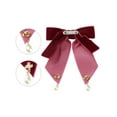 thumbnail image 3 of INSPIRE CHIC Women's Retro Velvet Ribbon Bow Tie Brooch Necktie Pre-Tied Big Bowknot Brooch Pin, 3 of 5