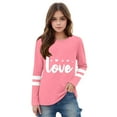 thumbnail image 3 of Sentuca Girls T Shirts, Valentines Long Sleeve Cozy Shirts, Cool Comfortable Casual T Shirts Size 4 Years, 3 of 5