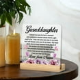 thumbnail image 7 of Granddaughter Gift From Nanna Grandma, Granddaughter Gifts From Nana, Granddaughter Acrylic Desk Plaque Sign Keepsake (with Wooden Stand) 4x4 Inch, 7 of 7