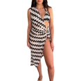 thumbnail image 2 of Gibobby Bañador de Bikini Traje de baño de playa con estampado de malla sexy para mujer conjuntos(Negro,CH), 2 of 5