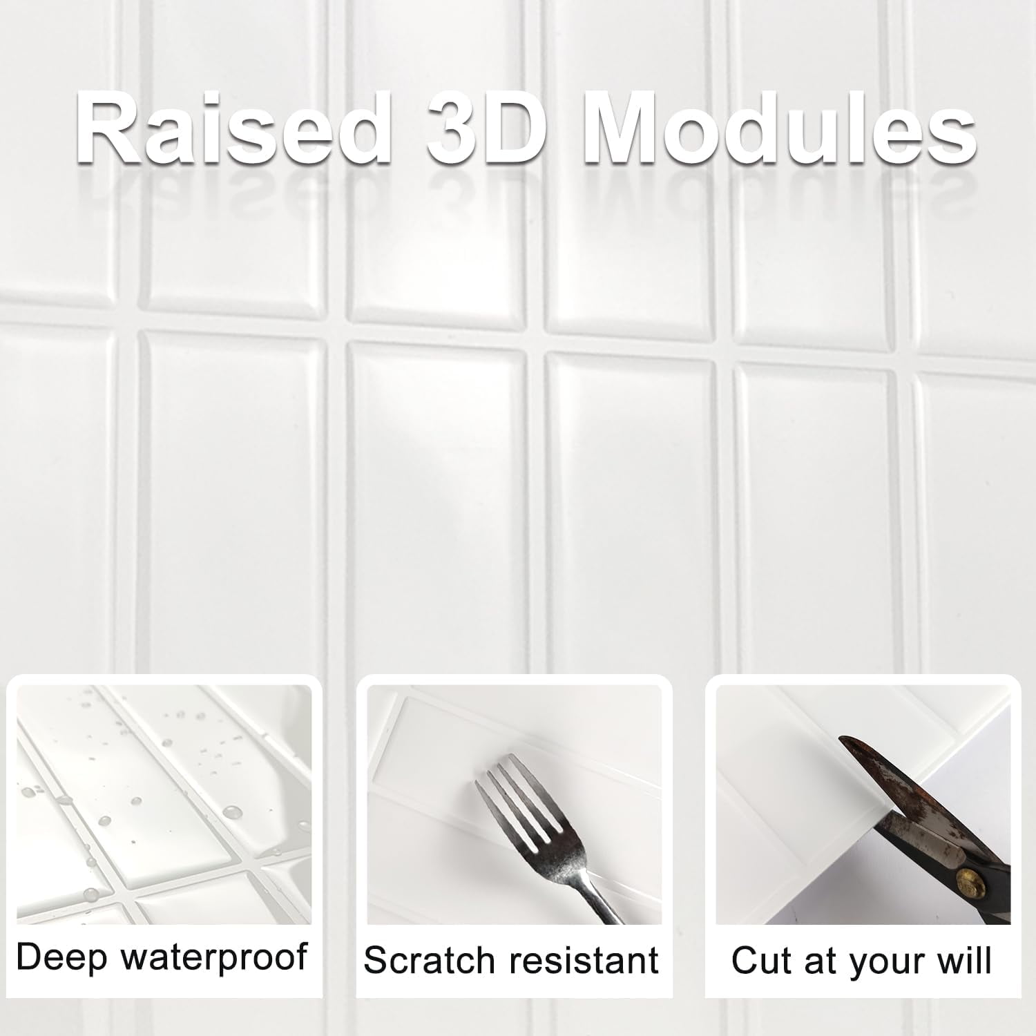 clevermosaics Mosaic Vinyl Tile Sticker Peel and Stick Backsplash for Kitchen and Bathroom, 12" x 12", Set of 10