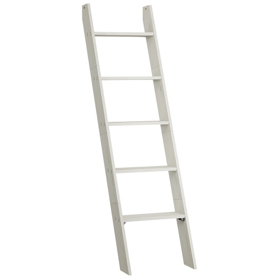 VASAGLE Blanket Ladder Decorative Farmhouse for The Living Room, 5-Tier Ladder Shelf, Ladder Rack for Storage and Decor, Rustic White