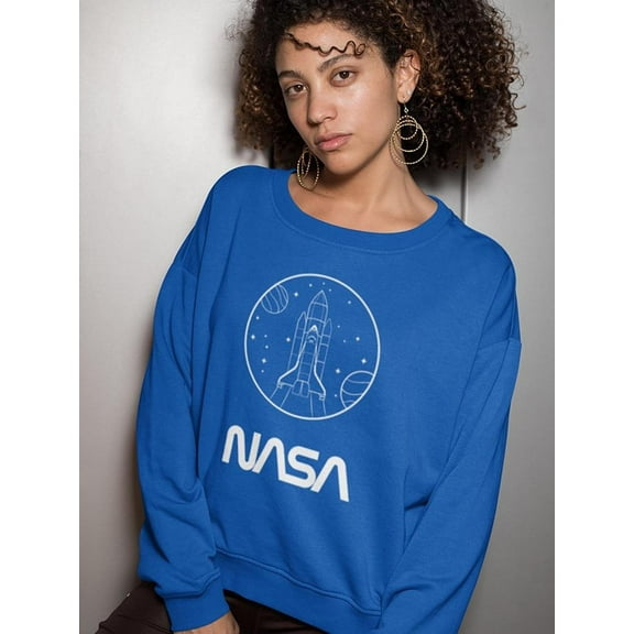 NASA Nasa Space And Planets Sweatshirt Women -NASA Designs, Female Medium