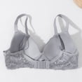 thumbnail image 6 of Inglocry Lace Nursing Bra, Wirefree Padded Nursing Bras for Breastfeeding, V Neck Maternity Bra for Pregnancy, Soft Lace Gray 90B, 6 of 7