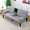 Light Gray + PVC + 2 Seat, variant on The 67-inch green PVC multi-functional sofa bed, with a foldable and cup holder design, makes it extremely convenient to turn the living room into a guest room