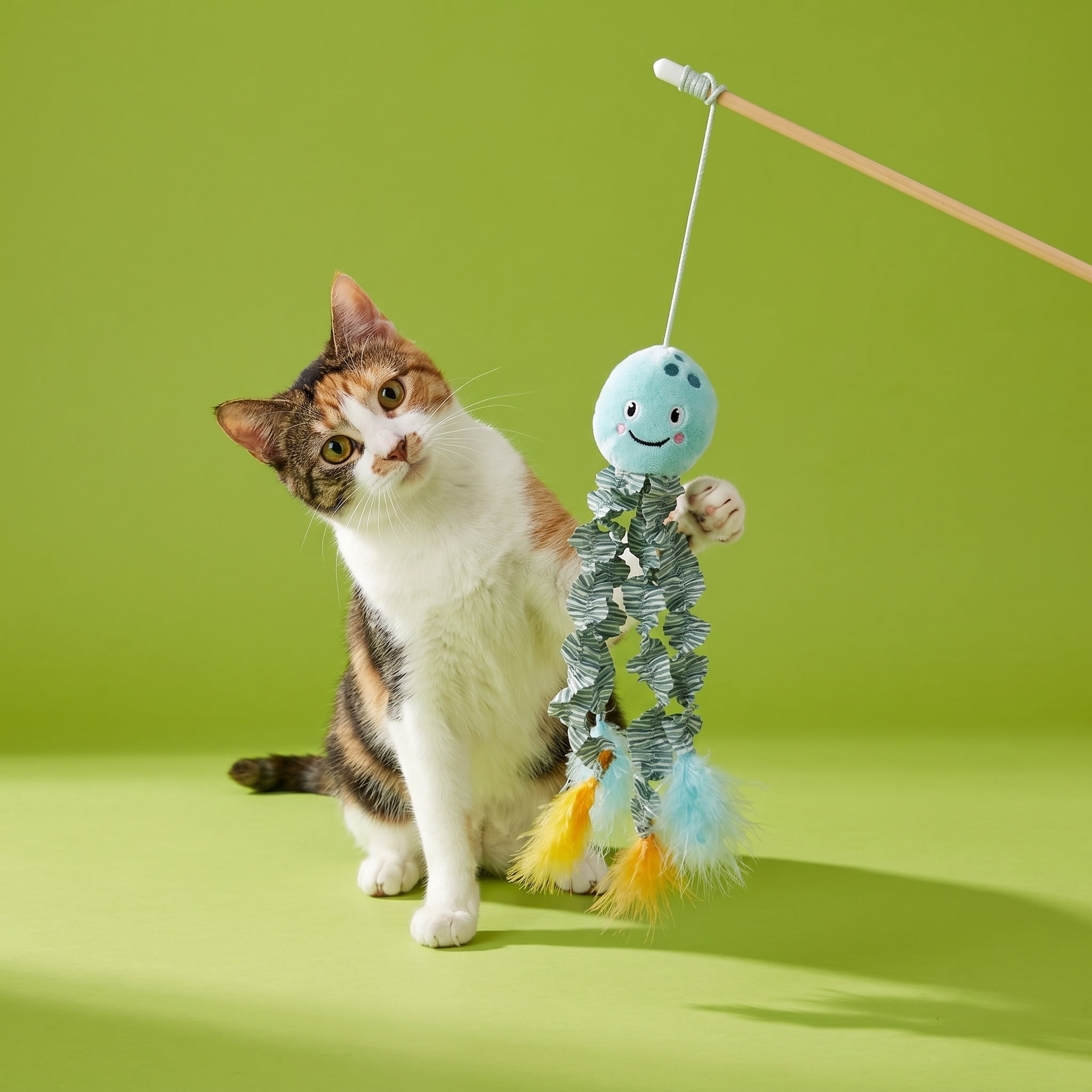 (2 pack) Vibrant Life Jellyfish Teaser Cat Toy with Catnip, 18"