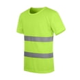 thumbnail image 4 of Hi Vis Reflective Quick Dry Safety Shirts for Men High Visibility Breathable Mesh Short Sleeve Neon Work Shirt Fluorescent Green XXL, 4 of 5
