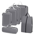 thumbnail image 4 of 6 bolsas organizadoras de equipaje, bolsas de compresión, organizadores de almacenamiento de viaje gris, 4 of 9