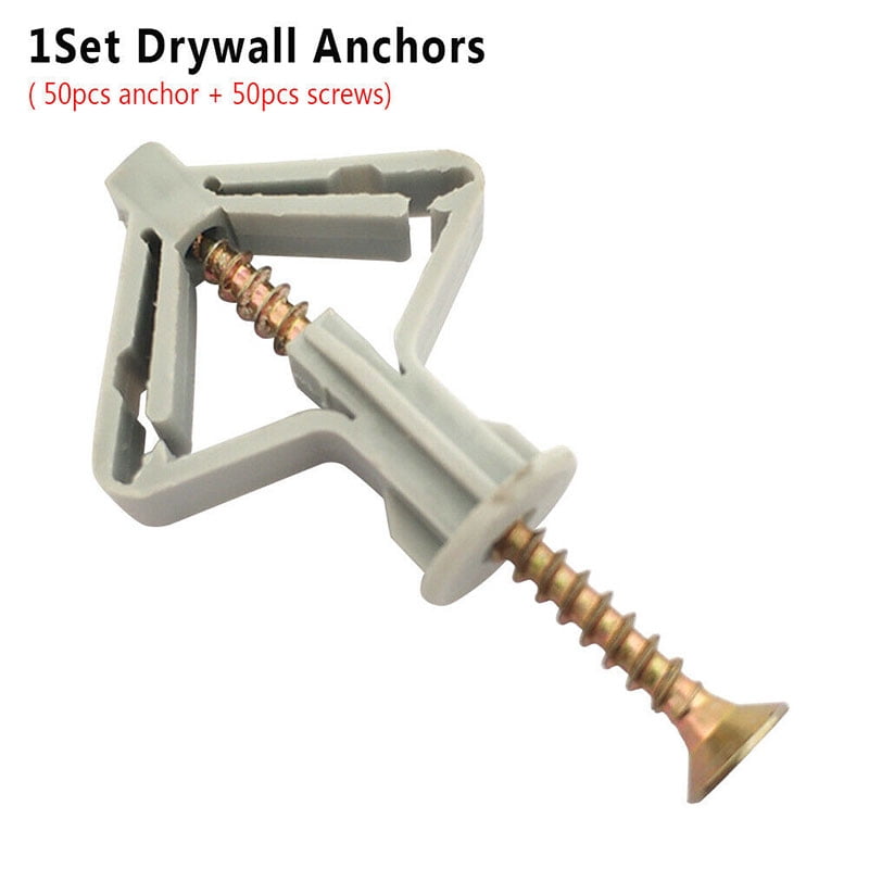 50pcs Self-Drilling Anchors Screws Drywall Self-Drilling Anchors Expansion Set 