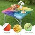 thumbnail image 4 of Colorful Tie Dye Blot Pattern Square Fitted Tablecloth with Elastic Edge,Square Table Cover,Washable Elastic Table Cover for Home Kitchen Party Decor 34"x34", 4 of 6