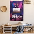 thumbnail image 2 of 30th Birthday Decorations Tapestry, Graphic Cake with Candles on Abstract Bokeh Background, Wall Hanging for Bedroom Living Room Dorm Decor, 40W X 60L Inches, Pink Navy Blue White, by Ambesonne, 2 of 5