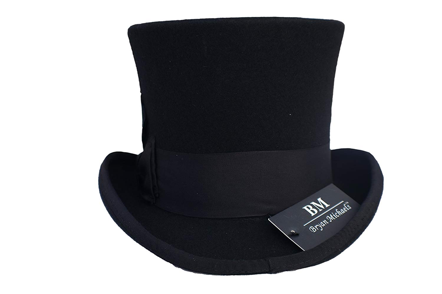 TZ Elegant Men's Prom Top Hat 100% Wool Authentic Tuxedo Hat, Black