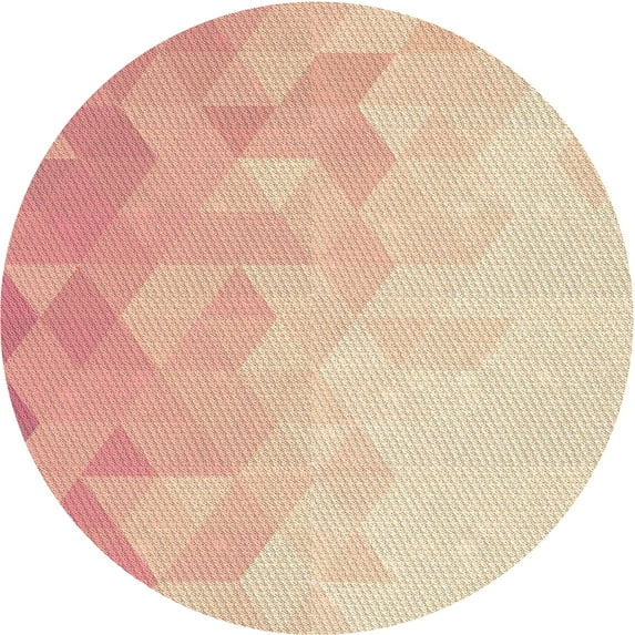 Ahgly Company Machine Washable Indoor Round Transitional Orange Area Rugs, 8' Round