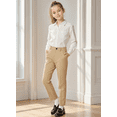 thumbnail image 2 of HILEELANG 1PC Teen Boys Girls School Uniform Pants Khaki Kids Wrinkle-Free Dress Slacks Elastic Back Waist Classic Fit Pull-On Trousers for Students 15-16Years, 2 of 9