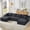 Dark Grey, variant on Vanress 125 Inch Modular Cloud Couch Sectional Sofa for Living Room, Modern Corduroy Boneless Couch, Upholstered Deep Seat U Shape Sofas Couches, No Assembly Required, Black