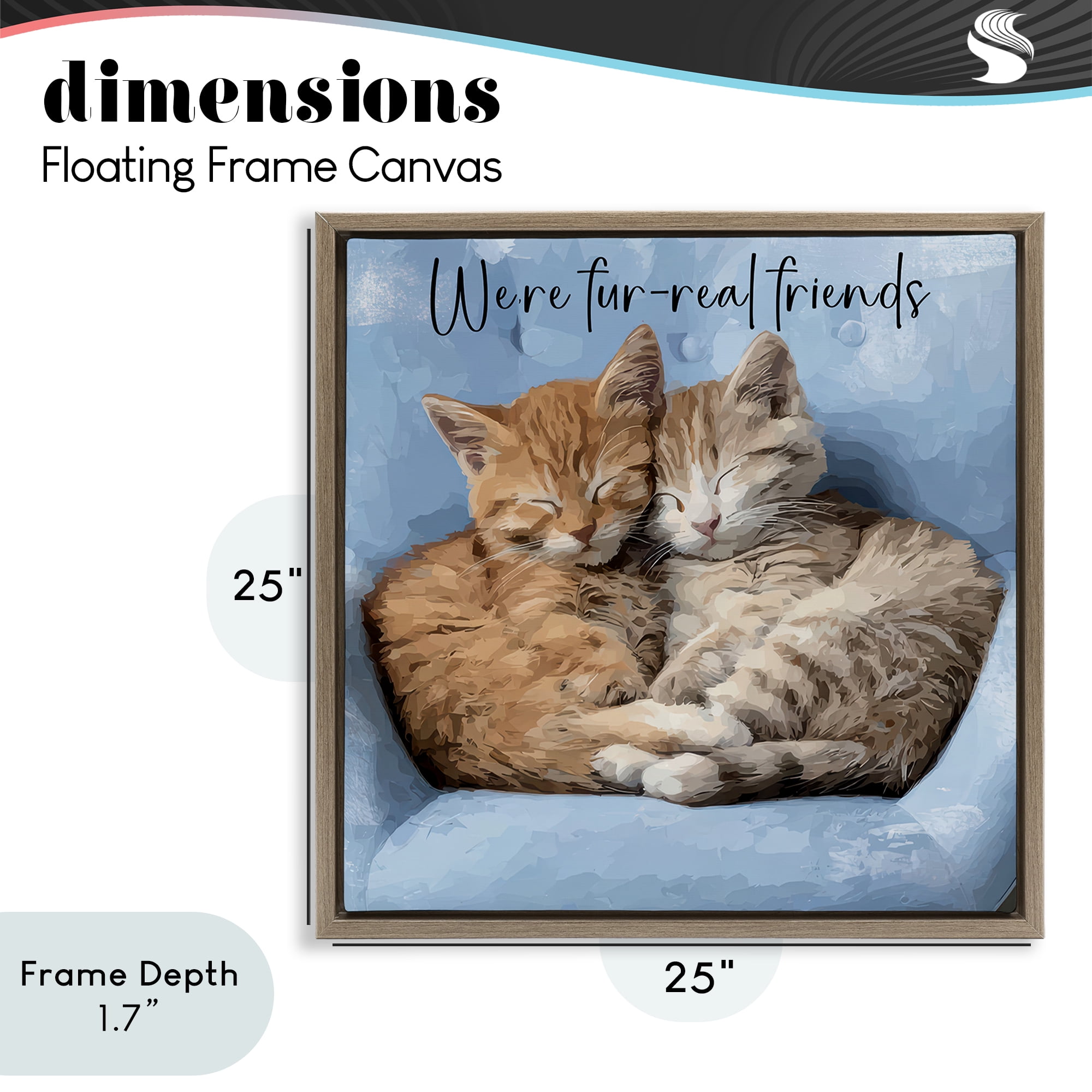 Stupell Industries We're Fur-Real Friends Brown Framed Floater Canvas Wall Art, design by Kim Curinga