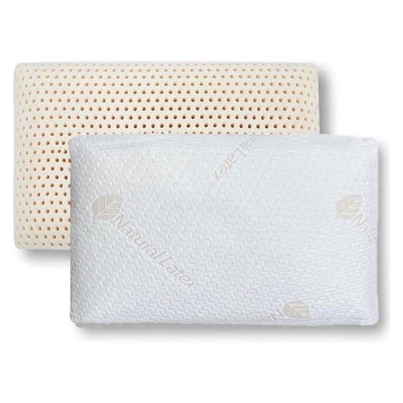 Talalay 100% Natural Premium Latex Pillow - Sleeping Bed Pillow – Luxury Medium Soft Pillow for Side, Back, and Stomach -Talalay Latex Helps Relieve Pressure, No Memory Foam Chemicals