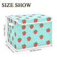 thumbnail image 5 of Yayeee Collapsible Cube Storage Bin with Lid Fabric Closet Decorative Basket with Handles, Strawberry Pattern, 5 of 7