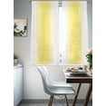 thumbnail image 5 of Lemon Yellow White Semi Sheer Curtains 63 Inch Length 2 Panels Set, Gradient Vertical Stripes Geometric Sheer Kitchen Curtain Privacy Voile Window Curtain for Living Room Bedroom Rod Pocket Drapes, 5 of 7