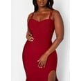 thumbnail image 4 of Rebdolls Women's Peplum Bandage Midi Dress - Burgundy - Large, 4 of 5